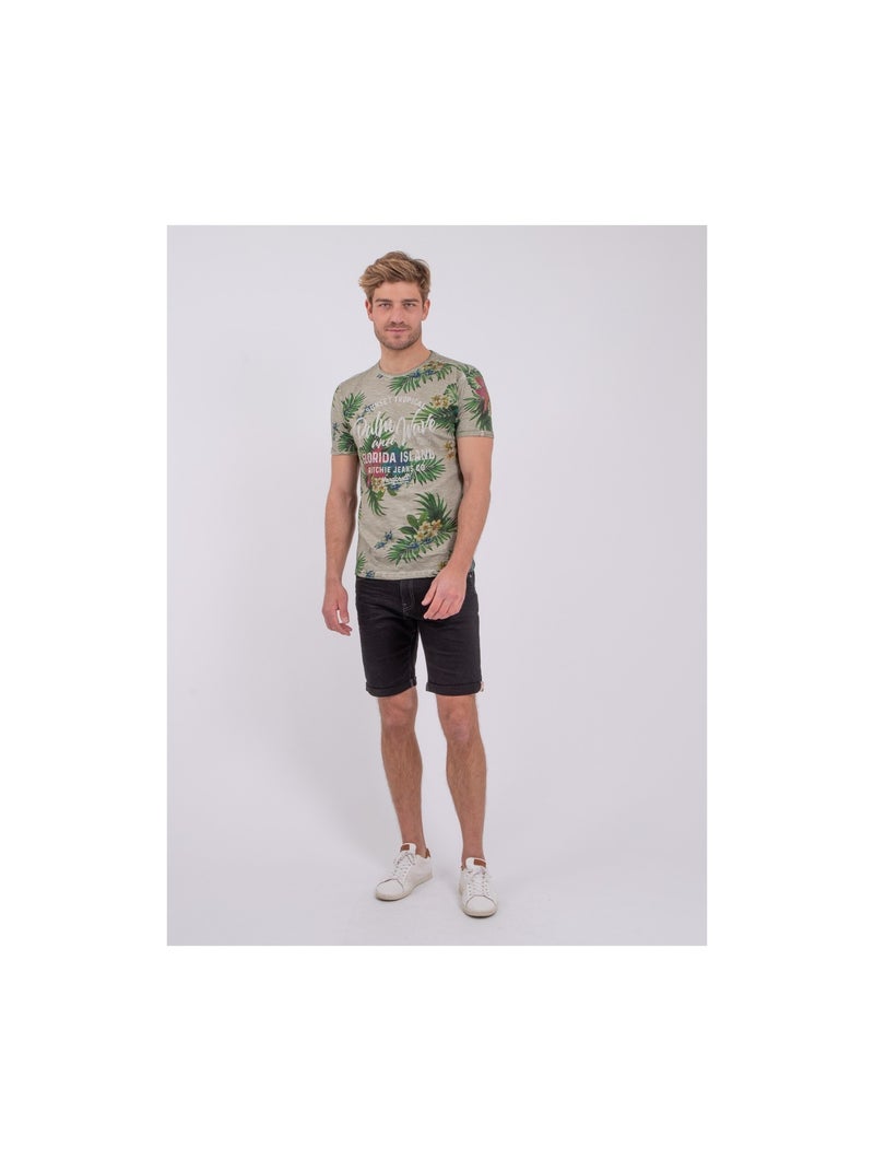 T-shirt maniche corte girocollo puro cotone NABANE Beige - Kiabi