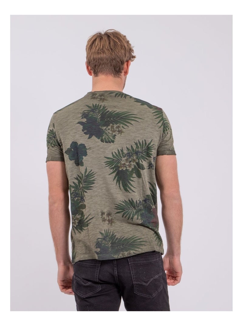 T-shirt maniche corte girocollo puro cotone NABANE Cachi - Kiabi