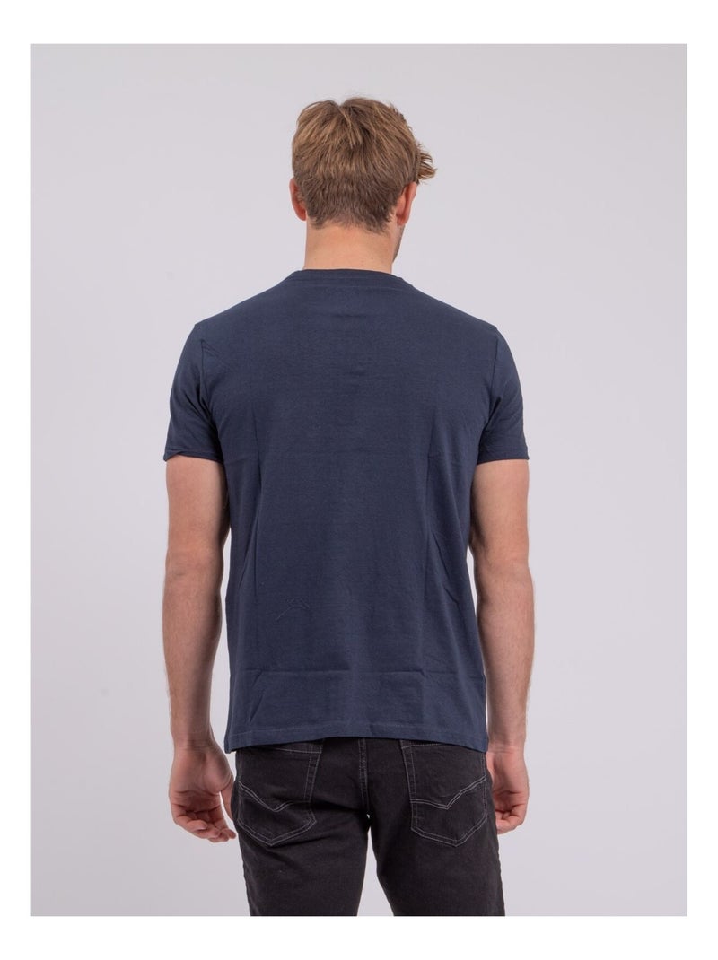 T-shirt maniche corte girocollo puro cotone NABARZU Blu marino - Kiabi