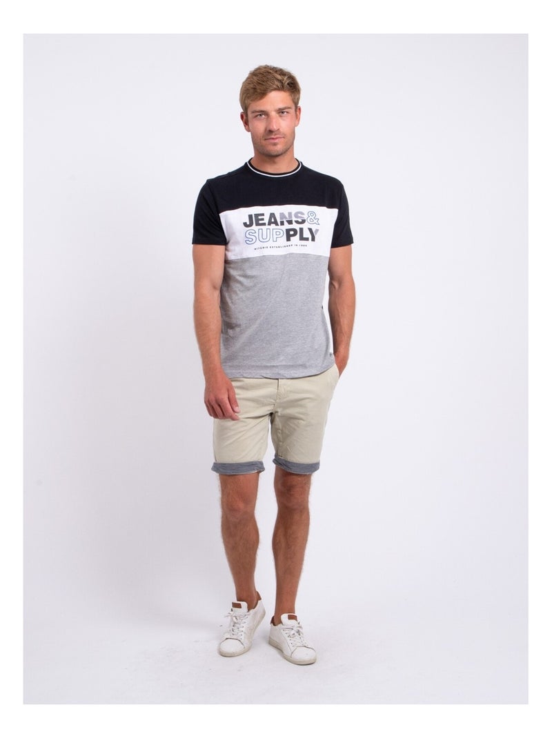 T-shirt maniche corte girocollo puro cotone NABELO Nero - Kiabi