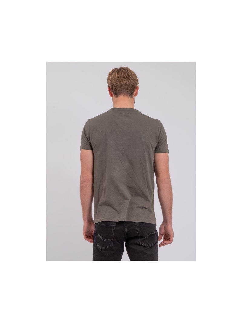 T-shirt maniche corte girocollo puro cotone NABOJAN Cachi - Kiabi
