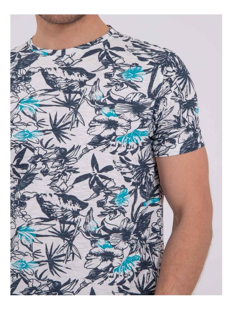 T-shirt maniche corte girocollo puro cotone NAKIWI Turchese - Kiabi