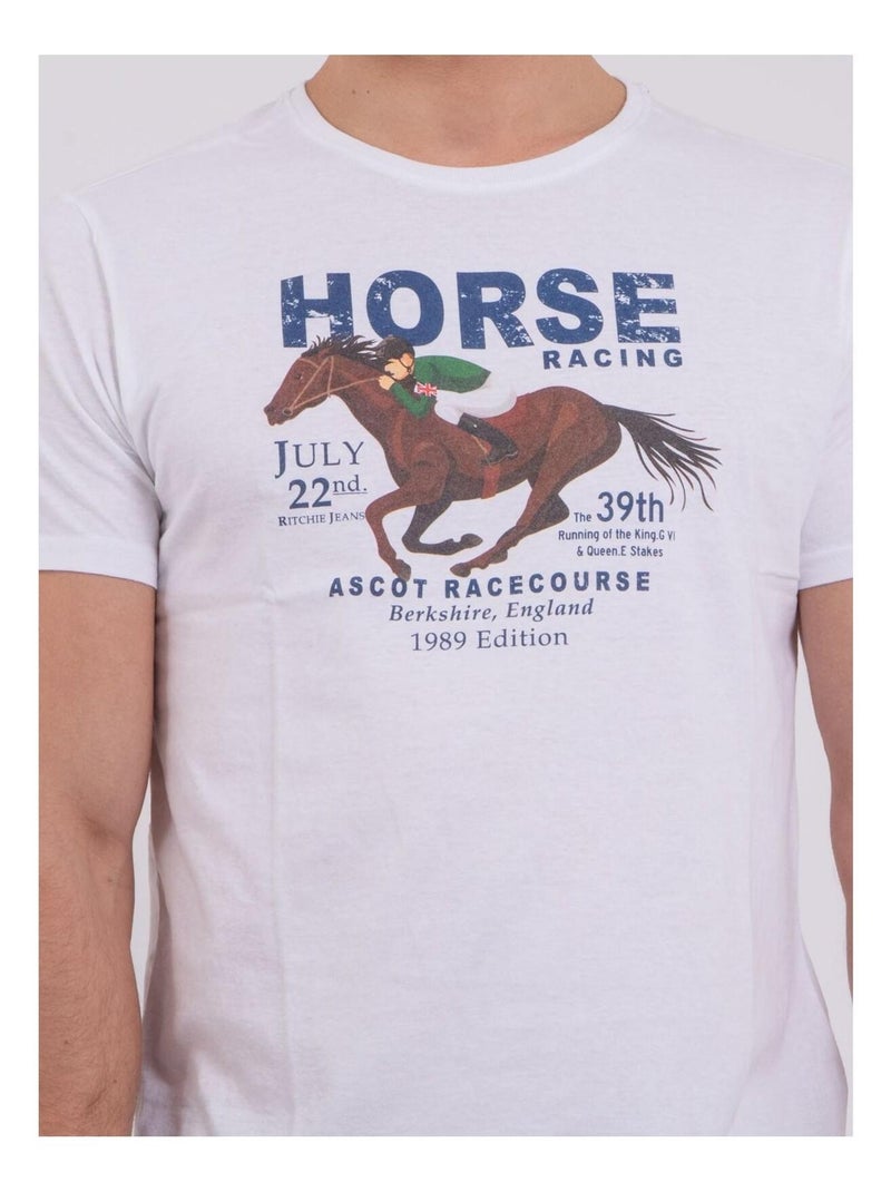 T-shirt maniche corte girocollo puro cotone NEDER Bianco - Kiabi