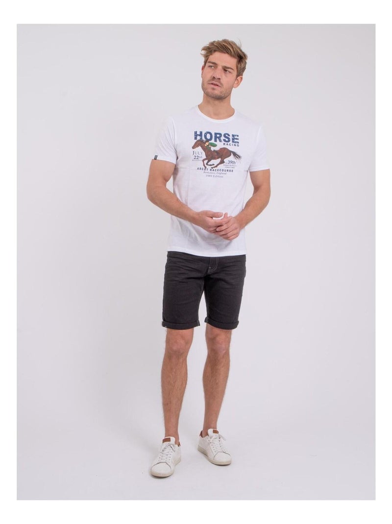 T-shirt maniche corte girocollo puro cotone NEDER Bianco - Kiabi