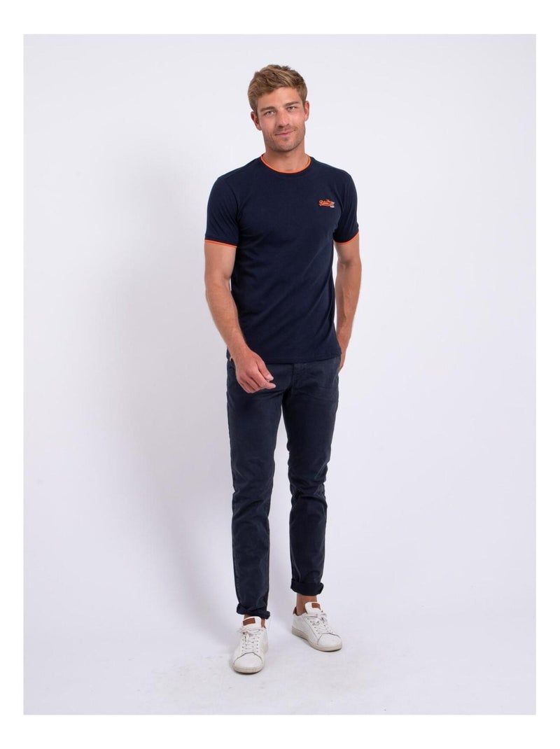 T-shirt maniche corte girocollo puro cotone NENABAR Blu marino - Kiabi