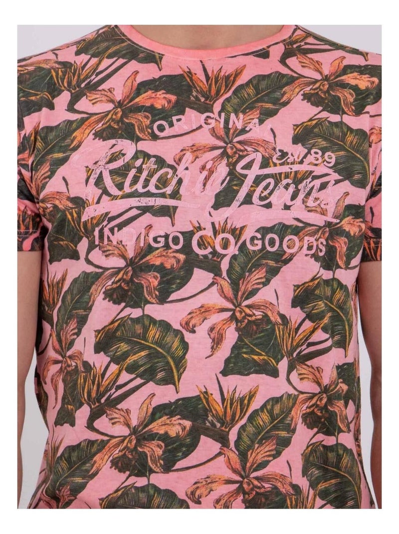 T-shirt maniche corte girocollo puro cotone NIRAMAX Arancione corallo - Kiabi