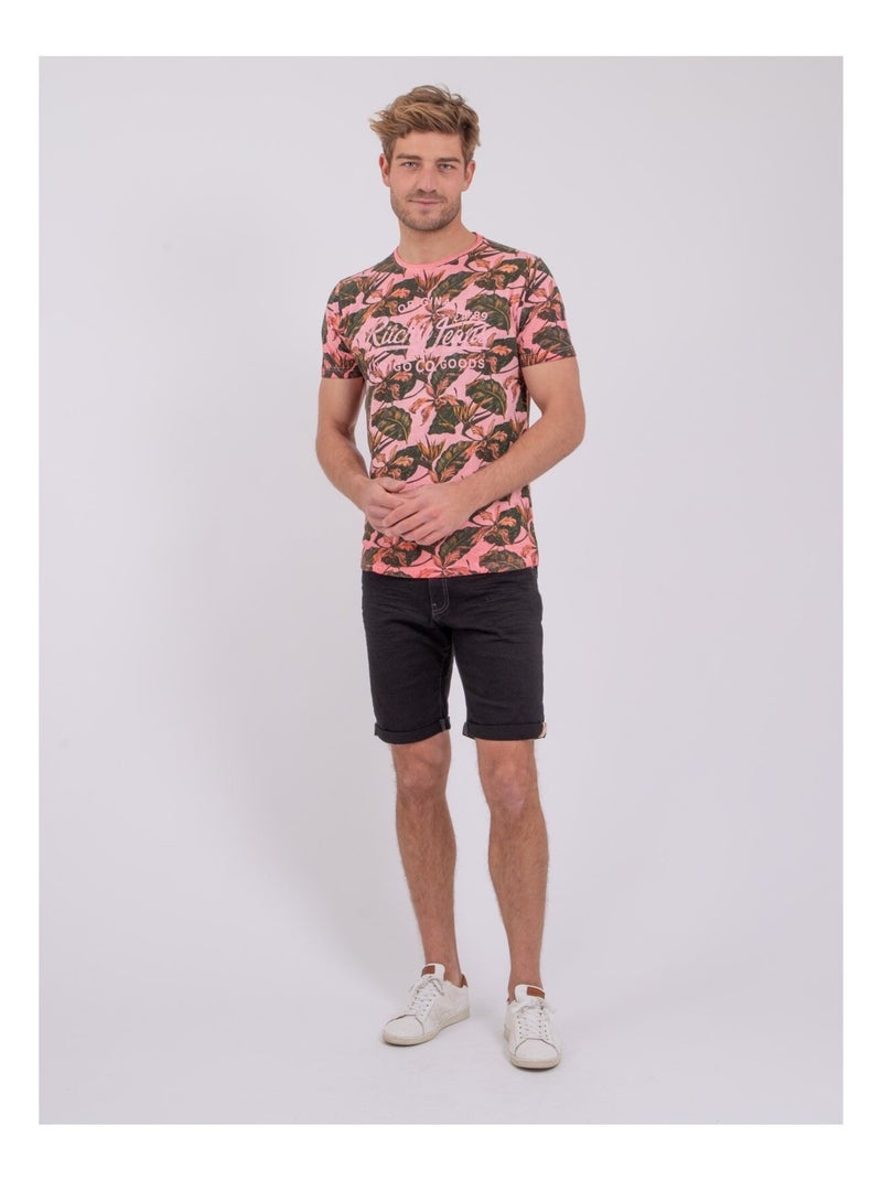 T-shirt maniche corte girocollo puro cotone NIRAMAX Arancione corallo - Kiabi