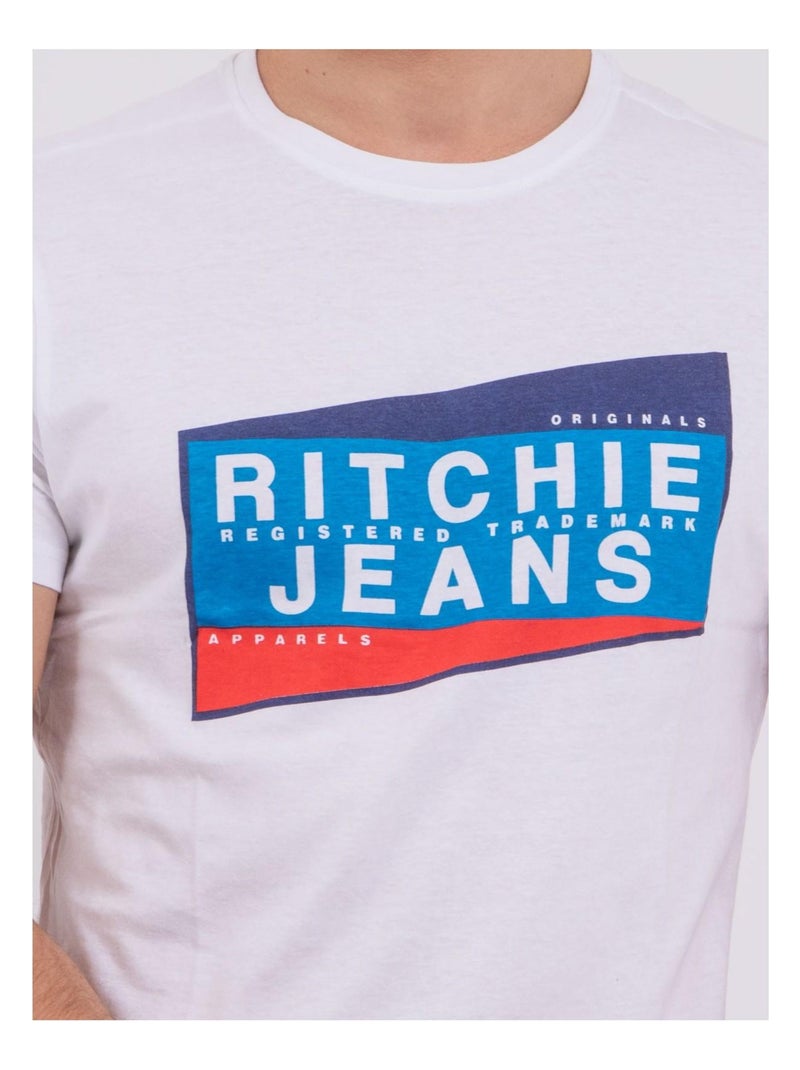 T-shirt maniche corte girocollo puro cotone NOBLAKE Bianco - Kiabi