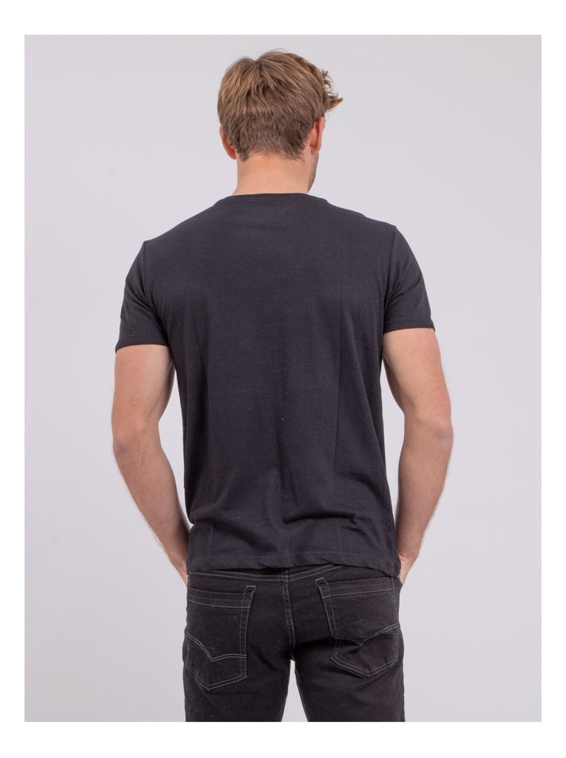 T-shirt maniche corte girocollo puro cotone NOBLAKE Nero - Kiabi