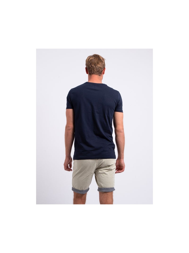 T-shirt maniche corte girocollo puro cotone NOCLARK Blu marino - Kiabi