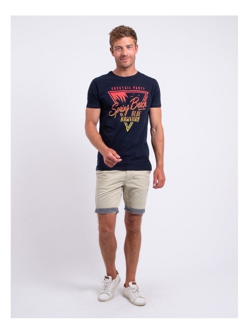 T-shirt maniche corte girocollo puro cotone NOCLARK Blu marino - Kiabi
