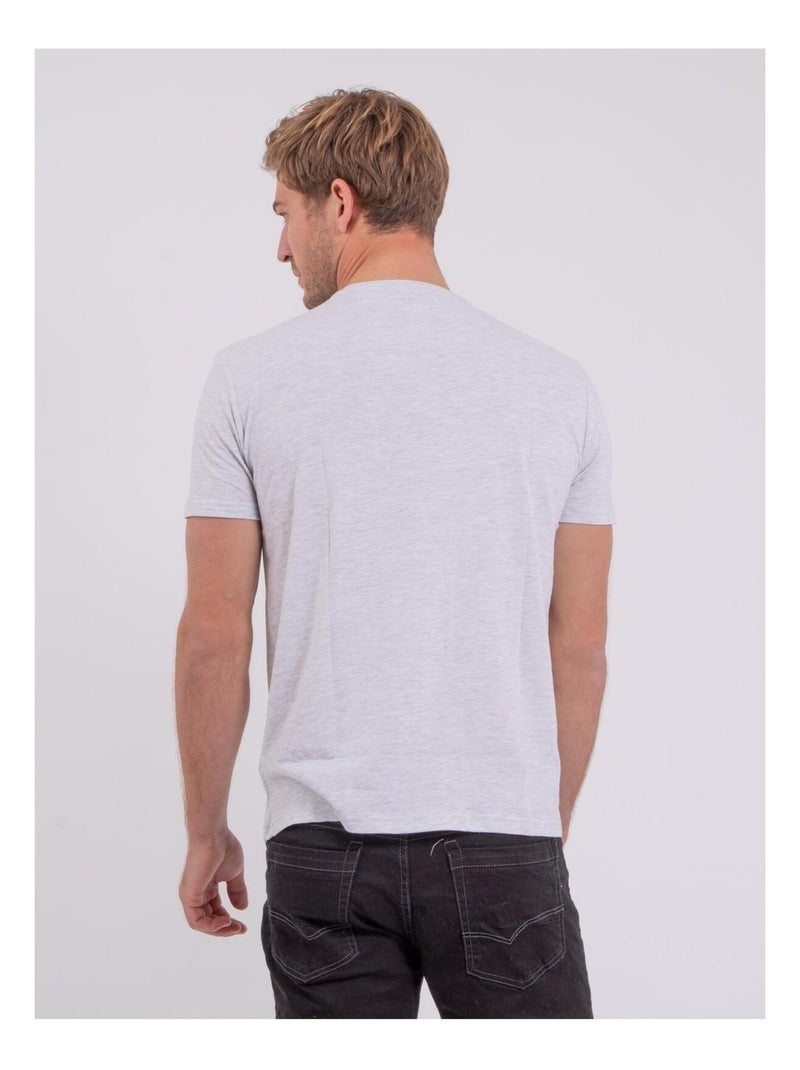 T-shirt maniche corte girocollo puro cotone NOCTAVIO Grigio - Kiabi