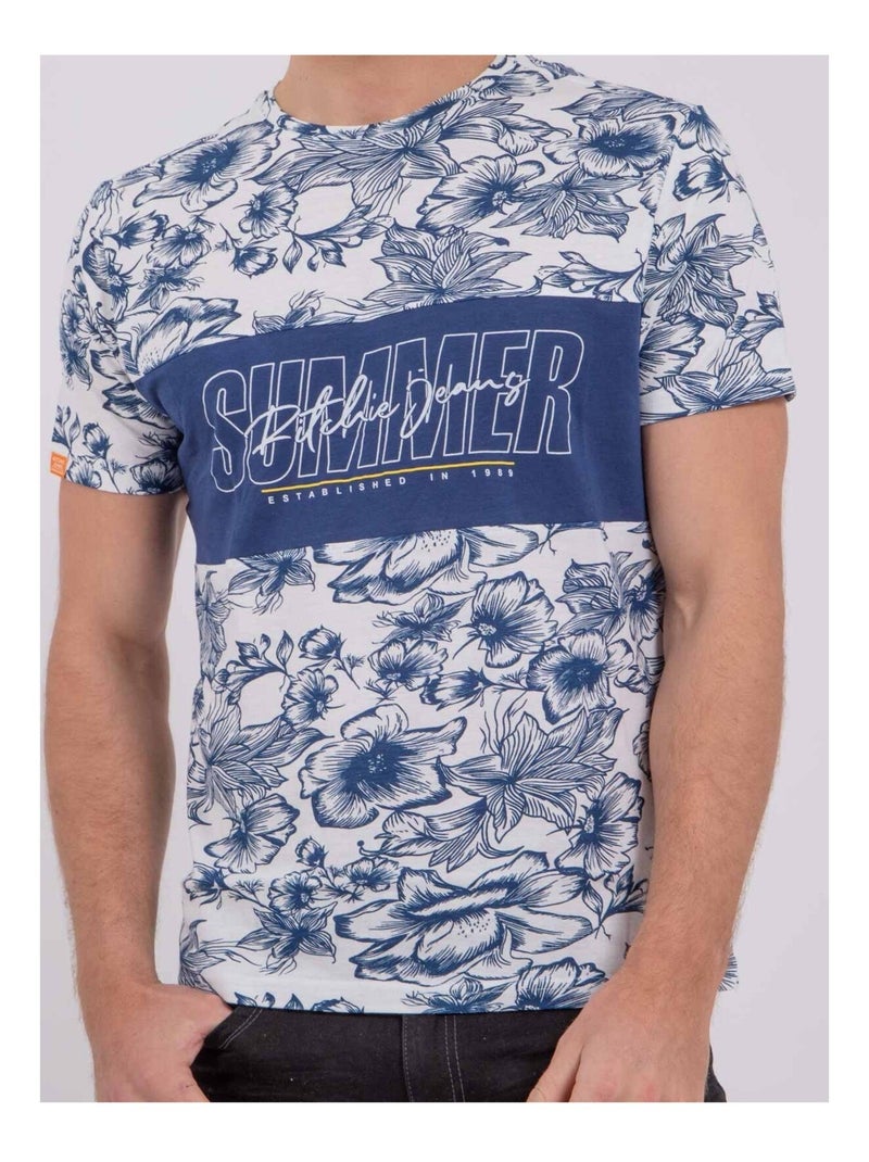 T-shirt maniche corte girocollo puro cotone NOLIBA Blu - Kiabi