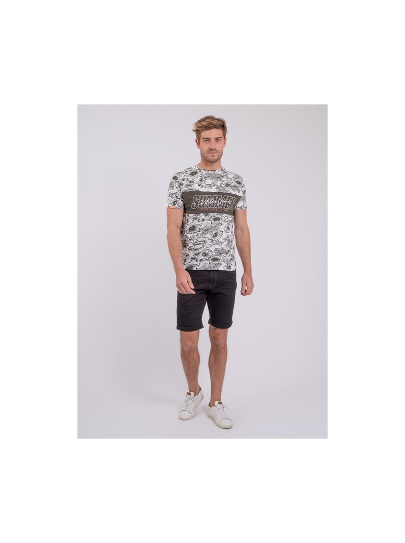 T-shirt maniche corte girocollo puro cotone NOLIBA Cachi - Kiabi