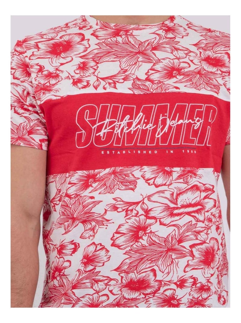 T-shirt maniche corte girocollo puro cotone NOLIBA Rosso - Kiabi