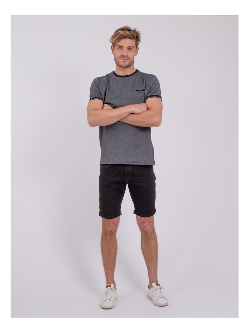 T-shirt maniche corte girocollo puro cotone NOMIKO Nero - Kiabi