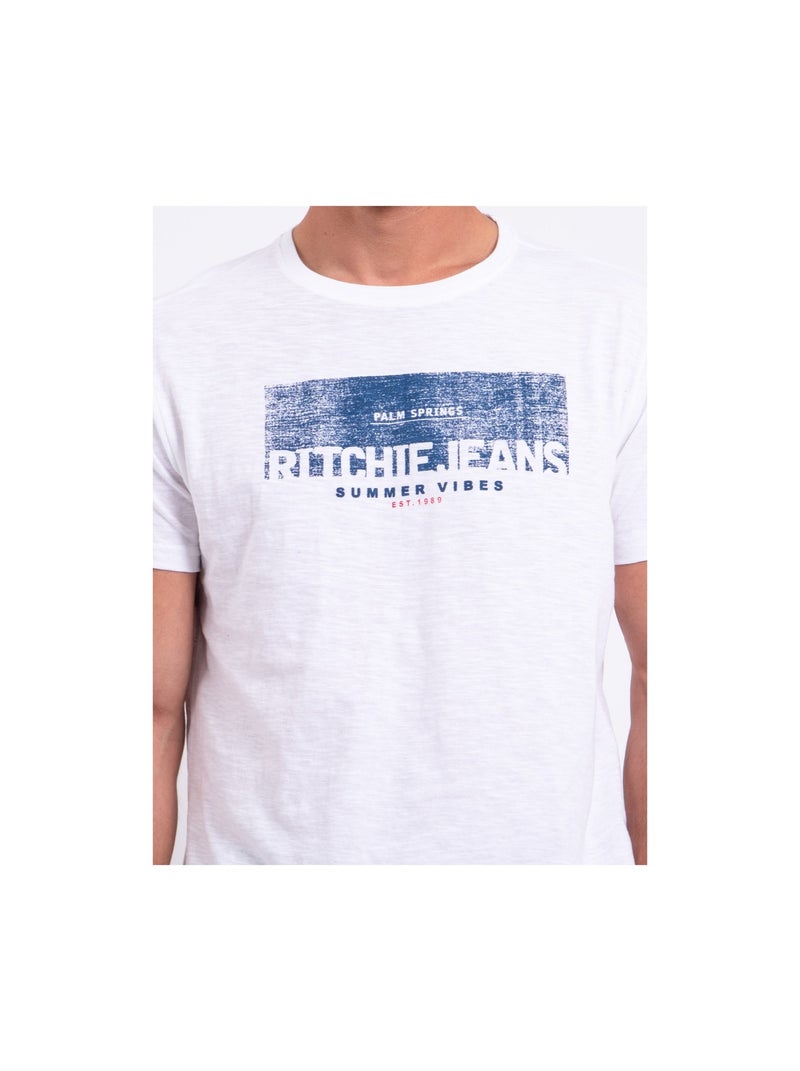 T-shirt maniche corte girocollo puro cotone NOTELOX Bianco - Kiabi