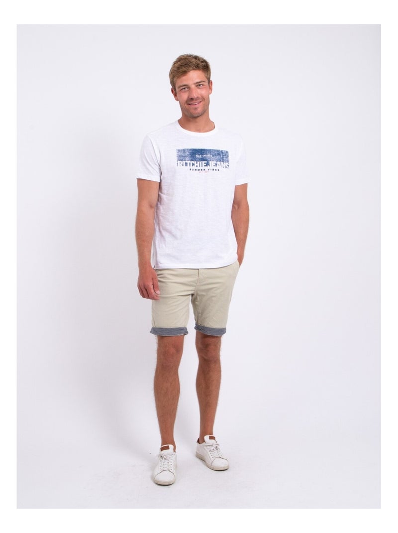 T-shirt maniche corte girocollo puro cotone NOTELOX Bianco - Kiabi