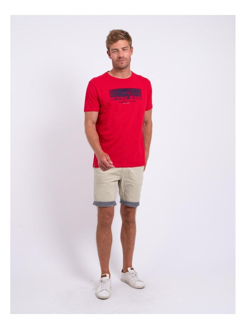 T-shirt maniche corte girocollo puro cotone NOTELOX Rosso - Kiabi