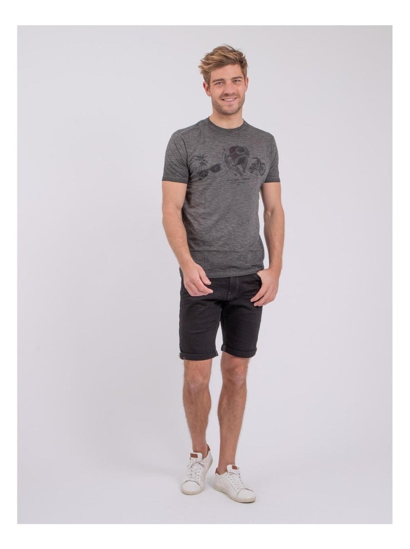 T-shirt maniche corte girocollo puro cotone NOUMARTY Grigio - Kiabi