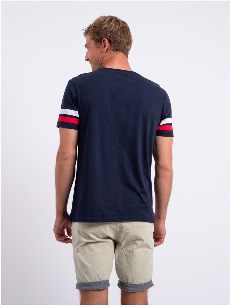 T-shirt maniche corte girocollo puro cotone NUMARC Blu marino - Kiabi