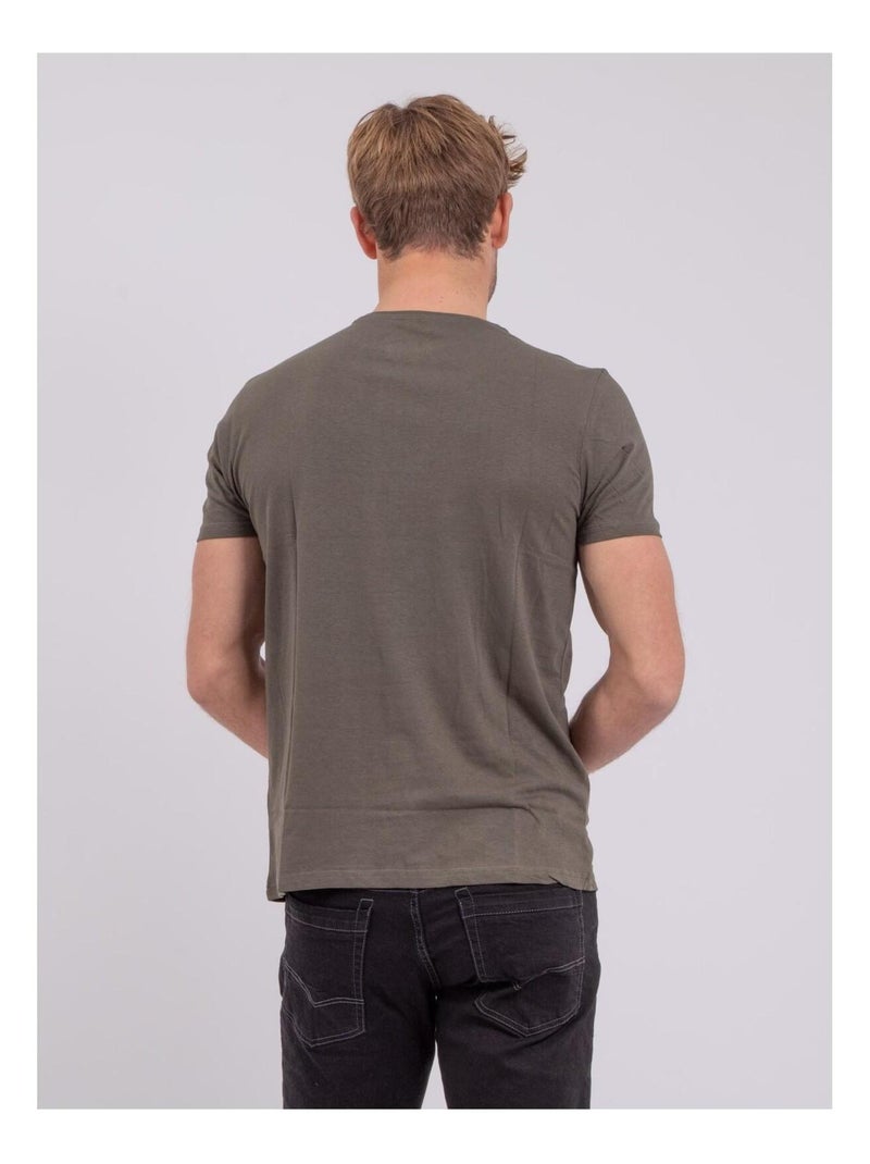 T-shirt maniche corte girocollo puro cotone NUMILAN Cachi - Kiabi