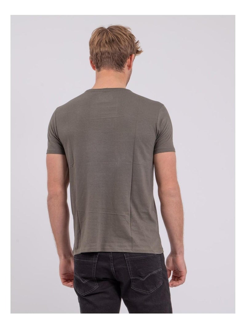 T-shirt maniche corte girocollo puro cotone NUPLATON Cachi - Kiabi