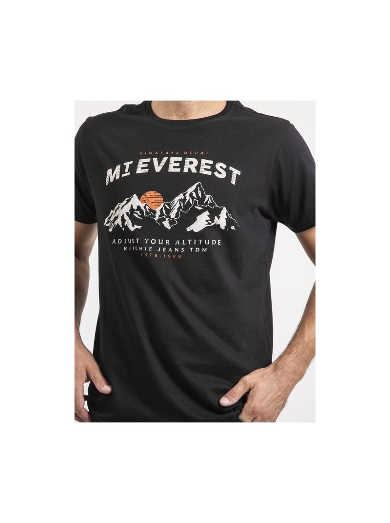 T-shirt maniche corte puro cotone JAKIWI Nero - Kiabi