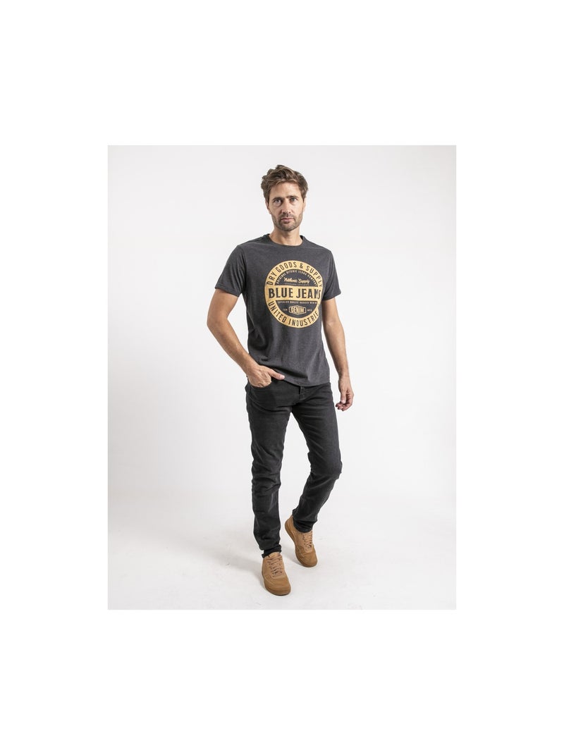 T-shirt maniche corte puro cotone JAMONIX Grigio scuro - Kiabi