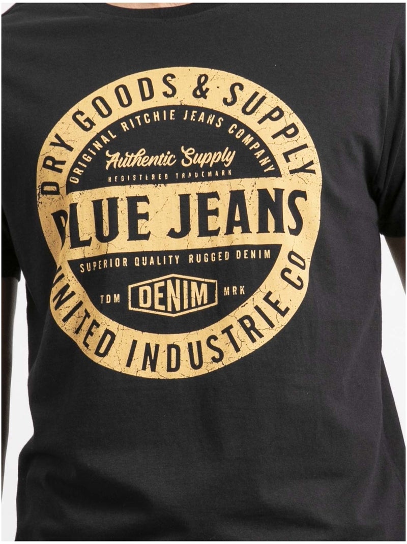 T-shirt maniche corte puro cotone JAMONIX Nero - Kiabi