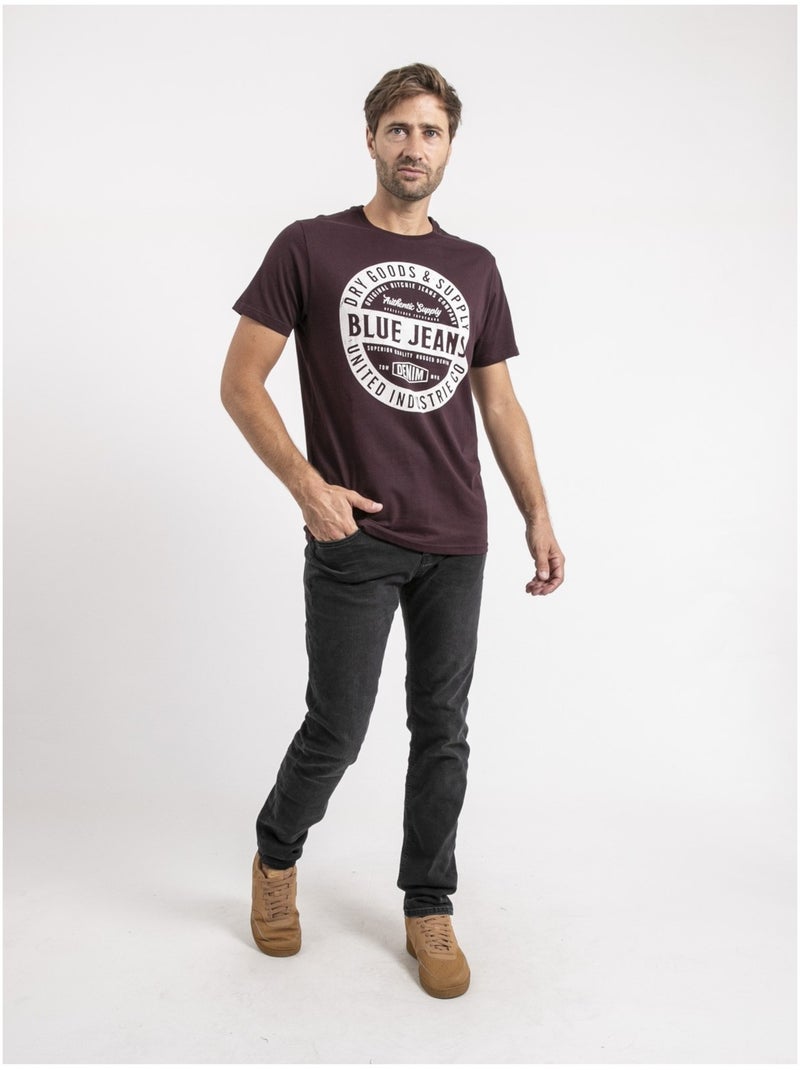 T-shirt maniche corte puro cotone JAMONIX Viola - Kiabi