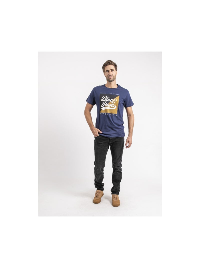 T-shirt maniche corte puro cotone JAMULER Blu - Kiabi