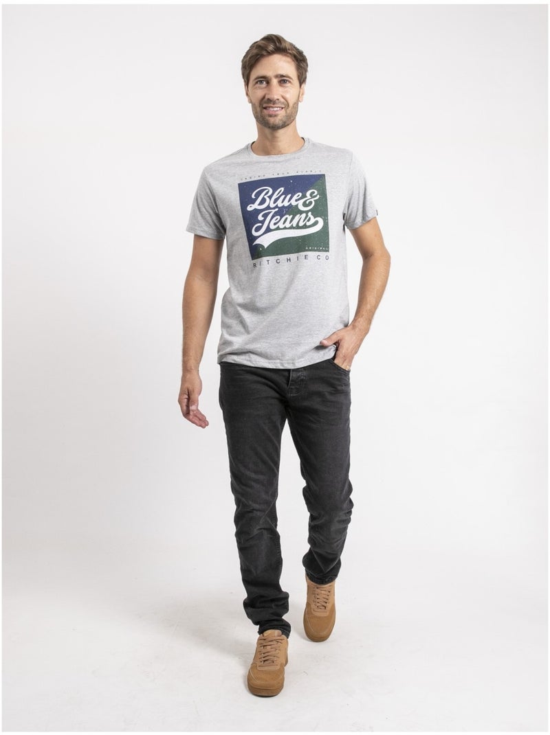 T-shirt maniche corte puro cotone JAMULER Grigio - Kiabi