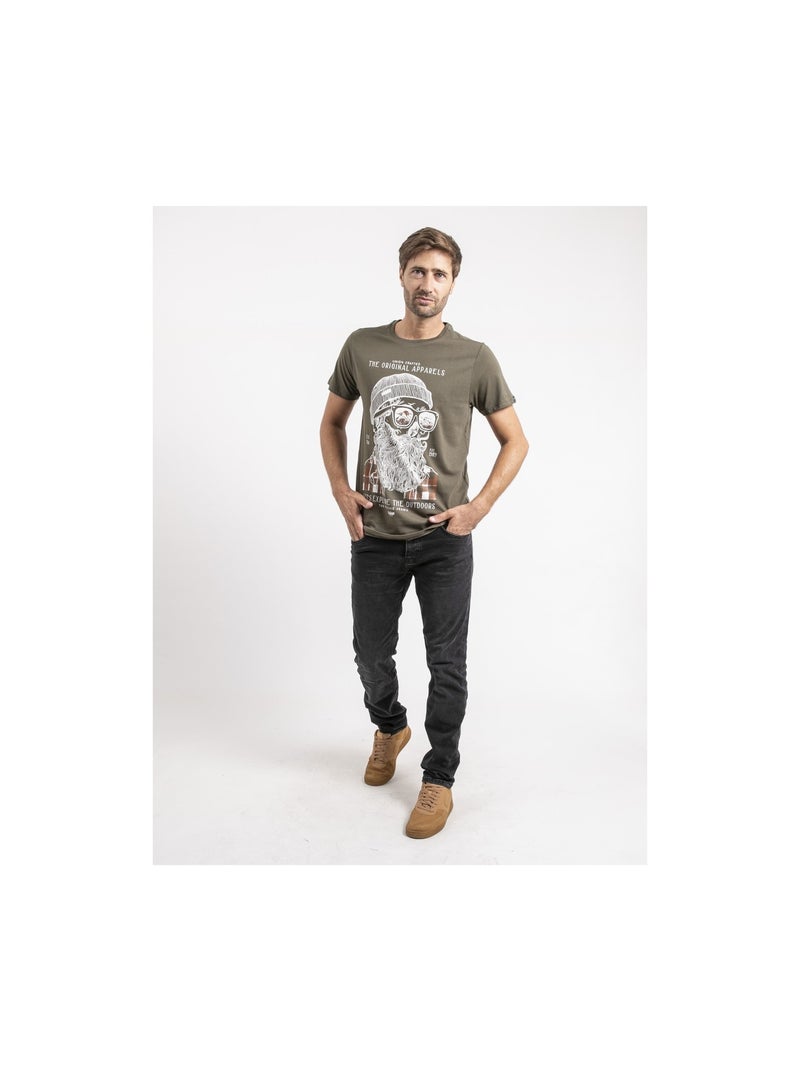 T-shirt maniche corte puro cotone JOCOLZA Cachi - Kiabi