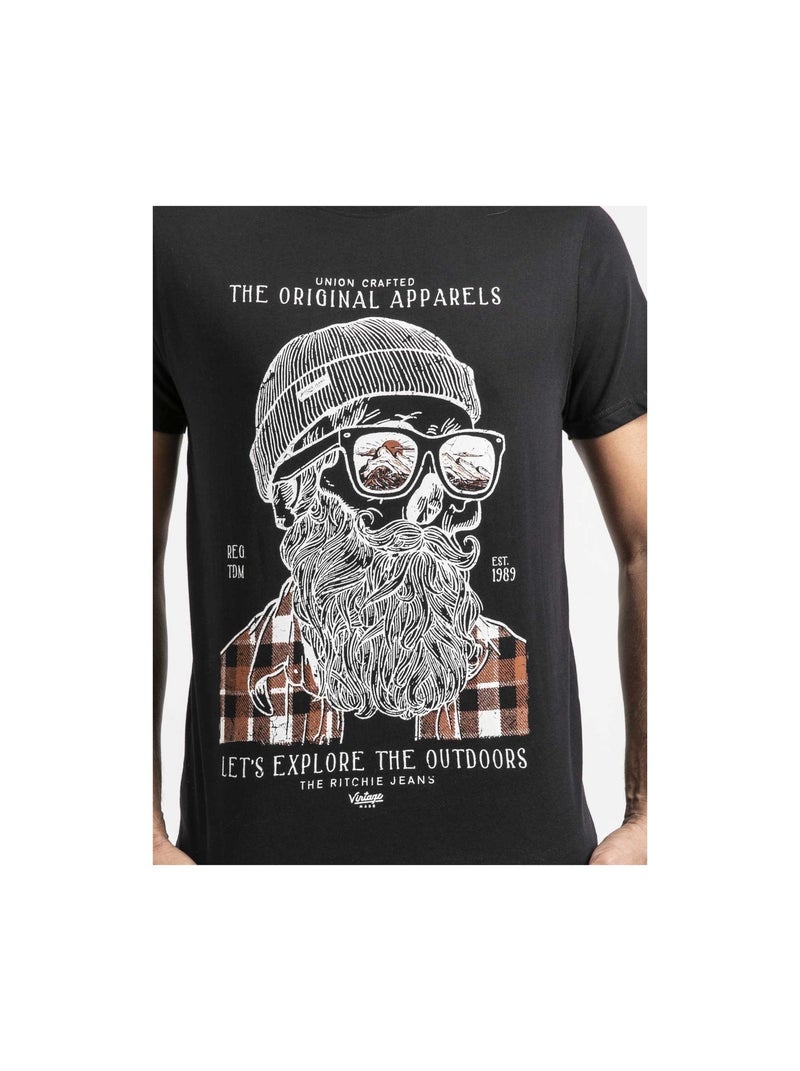 T-shirt maniche corte puro cotone JOCOLZA Nero - Kiabi