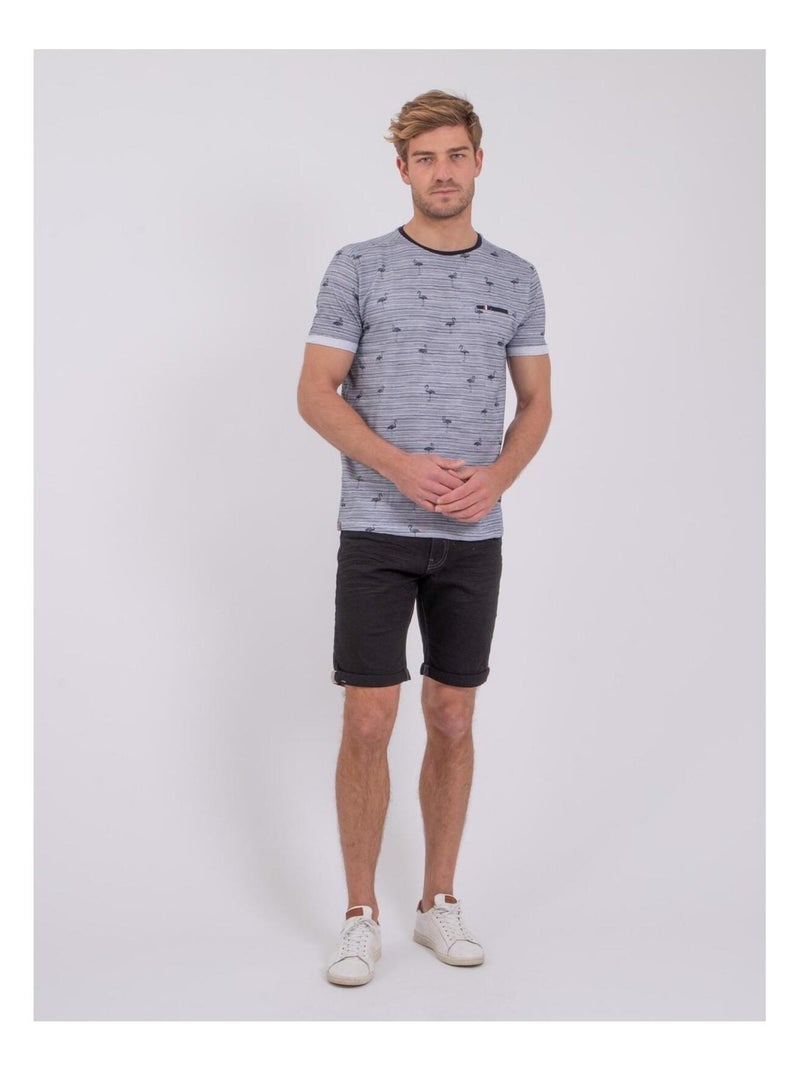 T-shirt maniche corte puro cotone NABALVINE Blu marino - Kiabi