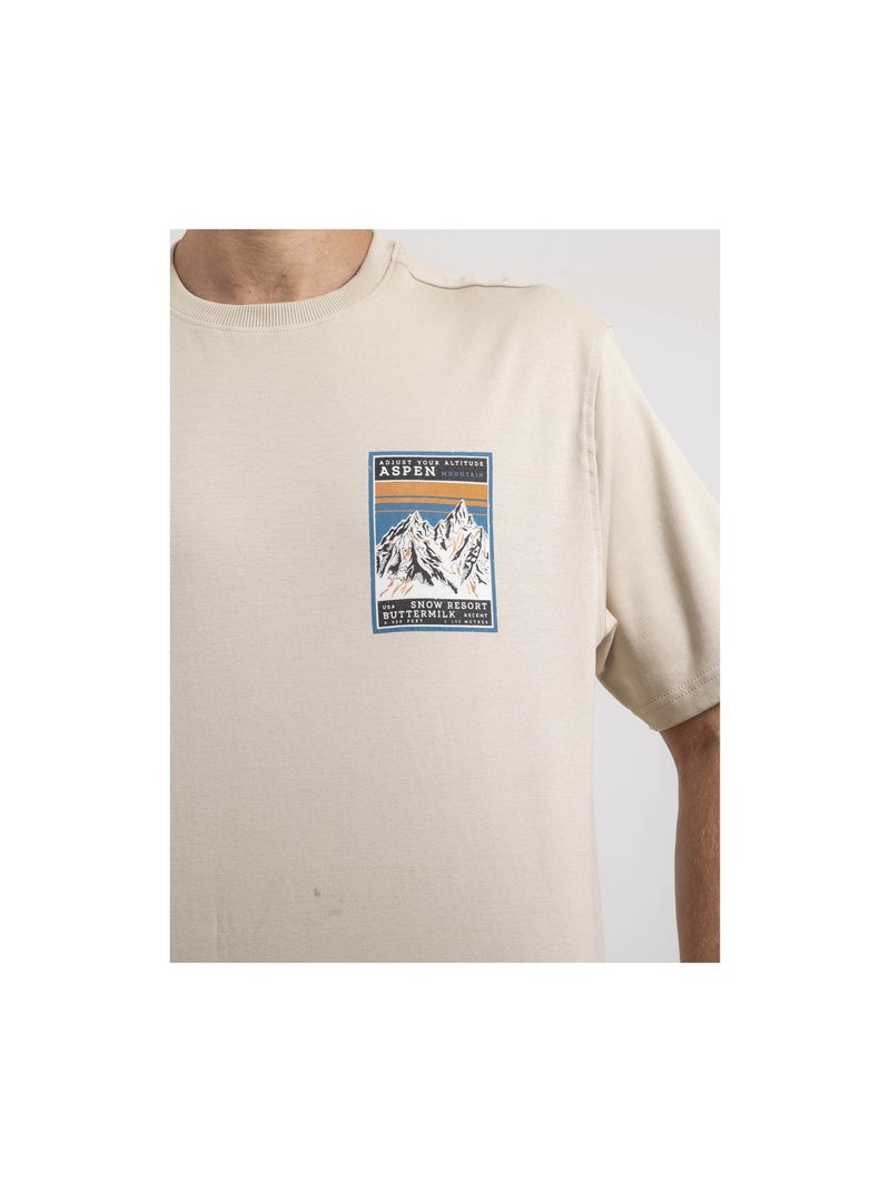 T-shirt maniche corte puro cotone oversize JOKAYAK Beige - Kiabi