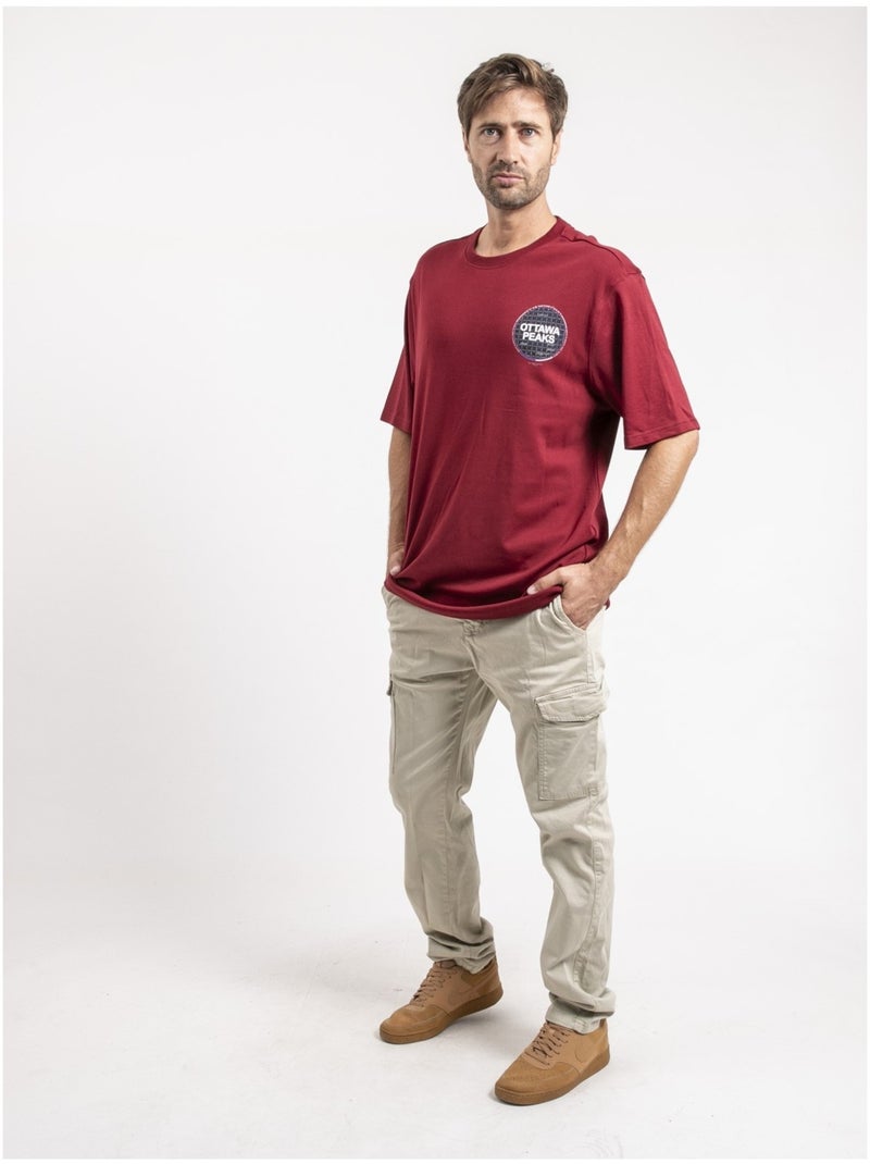 T-shirt maniche corte puro cotone oversize JONGAME Bordeaux - Kiabi