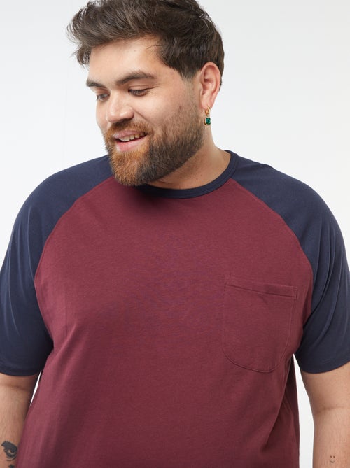 T-shirt maniche corte raglan con tasca sul petto - Kiabi