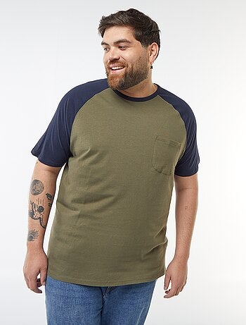 T-shirt maniche corte raglan con tasca sul petto