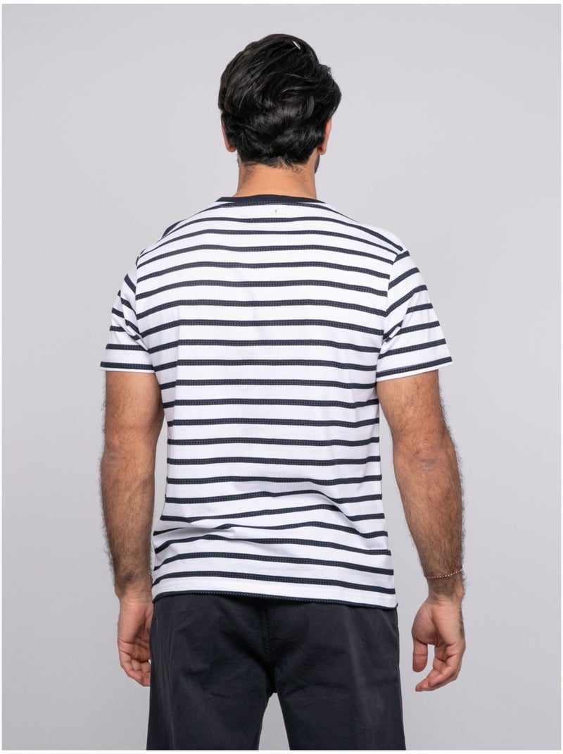 T-shirt maniche corte righe NAFRO Ecru - Kiabi