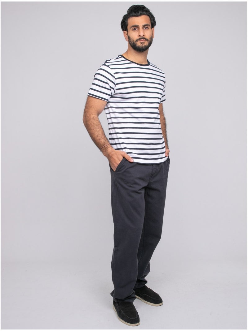 T-shirt maniche corte righe NAFRO Ecru - Kiabi