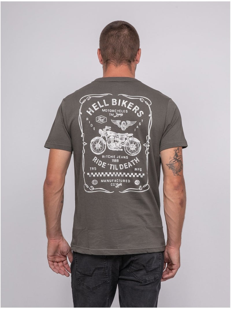 T-shirt maniche corte stampata JOPATRIOT Cachi - Kiabi