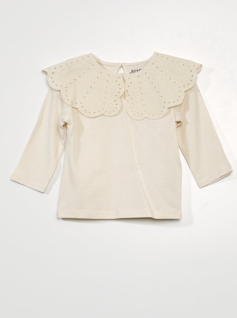 T-shirt maniche lunghe BIANCO - Kiabi