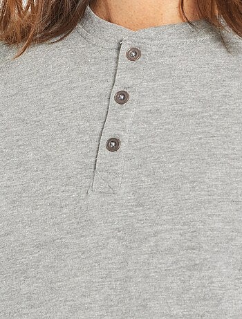 T-shirt a maniche lunghe Henley Farfetch Uomo Abbigliamento Intimo Magliette intime Grigio 