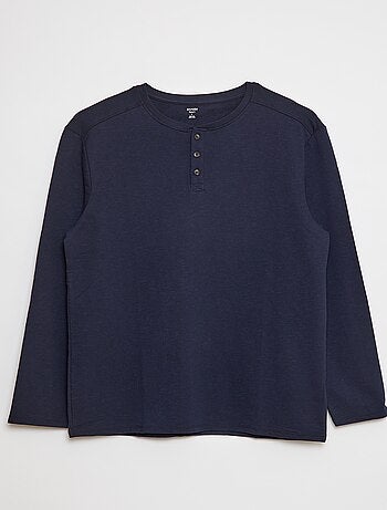 T-shirt maniche lunghe con collo serafino