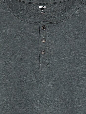 T-shirt maniche lunghe con collo serafino