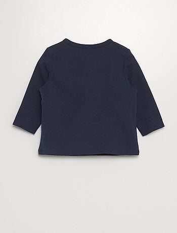 T-shirt maniche lunghe con collo serafino