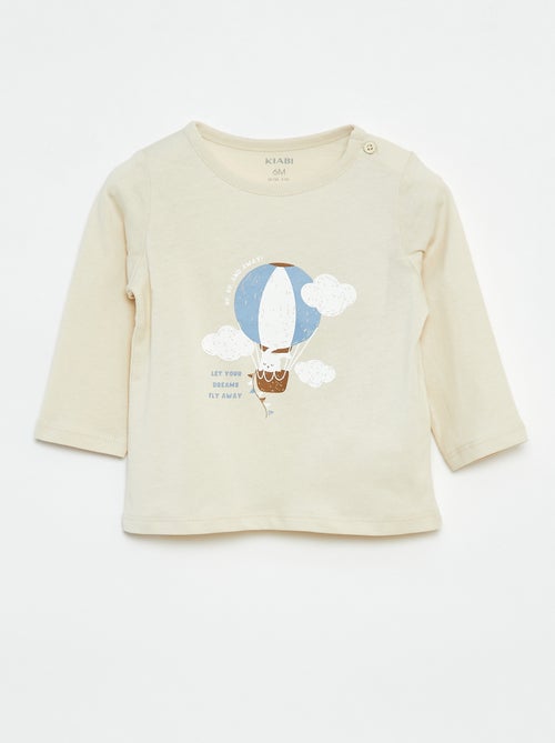 T-shirt maniche lunghe con decorazione - Kiabi