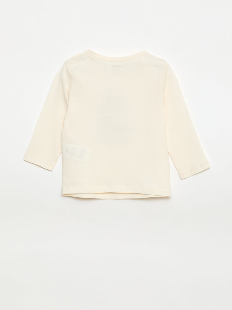 T-shirt maniche lunghe con decorazione Bianco - Kiabi